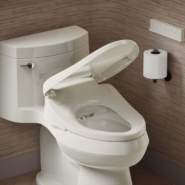 PureWash E820 Electric Bidet Seat for Elongated Toilets in Biscuit