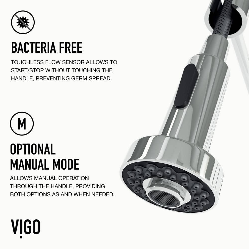 Chrome Touchless Pull-Down Kitchen Faucet with Spray