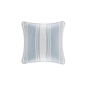Crystal Beach White 18 in. X 18 in. Pieced Square Throw Pillow