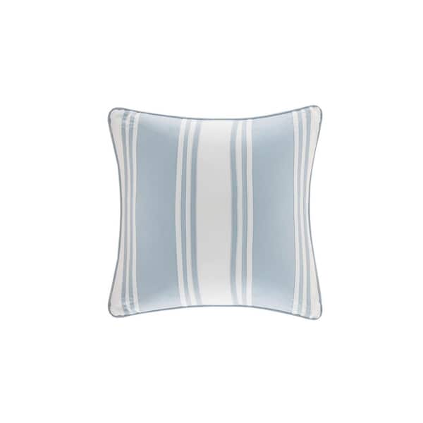 Crystal Beach White 18 in. X 18 in. Pieced Square Throw Pillow