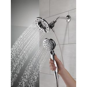 In2ition Two-in-One 4-Spray 6 in. Dual Wall Mount Fixed and Handheld Shower Head in Chrome