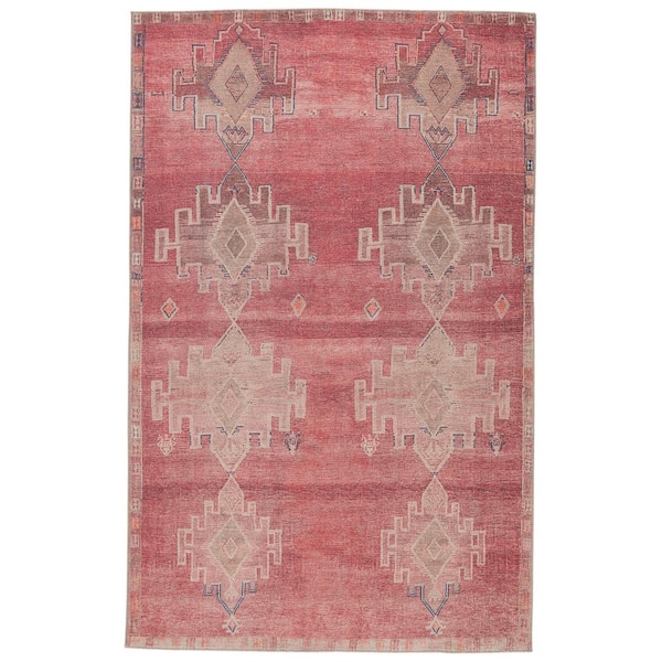 VIBE BY JAIPUR LIVING Evadne Pink/Blue 7 ft. 6 in. x 9 ft. 6 in. Medallion Area Rug