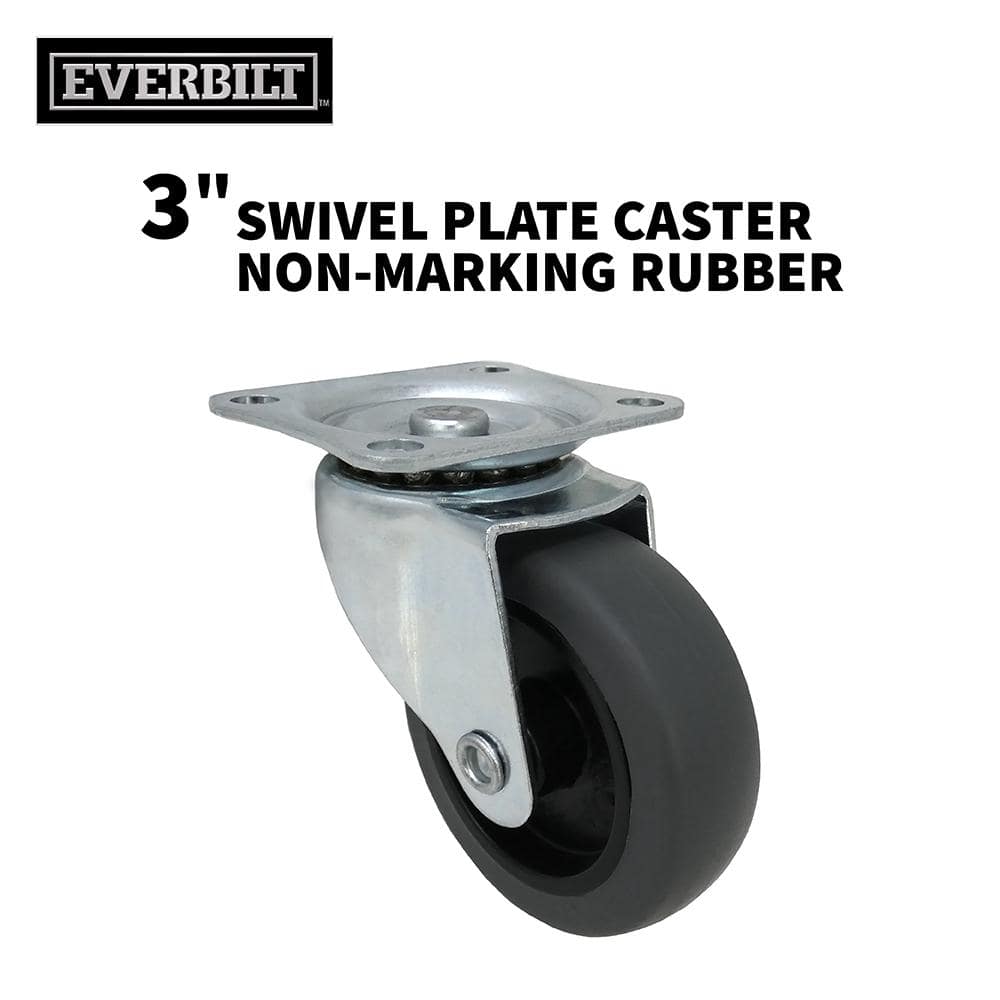Everbilt Gray Rubber Like TPR and Steel Swivel Plate Caster