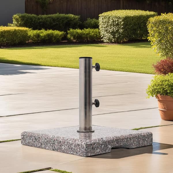 42 lbs. Square Granite Patio Umbrella Base in Gray