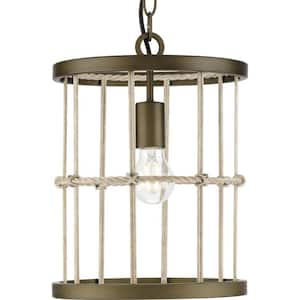 Lattimore Collection 10 in. 1 -Light Aged Brass Coastal Pendant