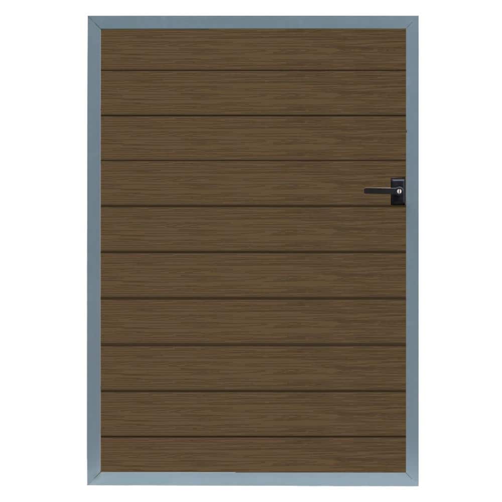 3-2/3 ft. x 5-1/6 ft. Embossed Brown Assembly Required WPC Composite Fence 
