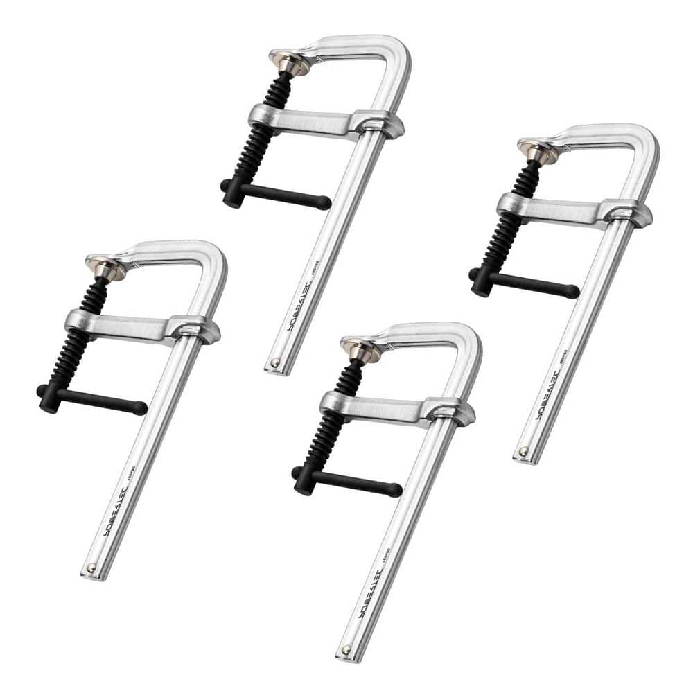 Heavy Duty 6 in. F Style Bar Clamps, 2-5/8 in. Throat, 480 lb Clamping Force (4-Pack) price history on PriceWatchPro