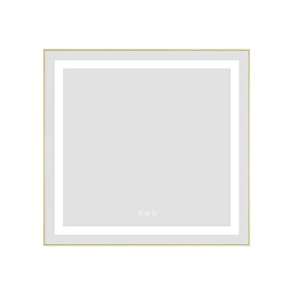 30 in. W x 28 in. H Rectangular Aluminum Frameless LED Anti-Fog Dimmable Wall Mount Bathroom Vanity Mirror