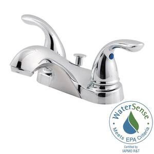 4 in. Centerset Double Handle Bathroom Faucet in Polished Chrome