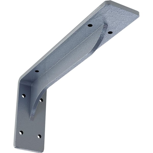Ekena Millwork 2 in. x 4 3/4 in. x 10 in. Hammered Light Blue Embrey Steel Bracket