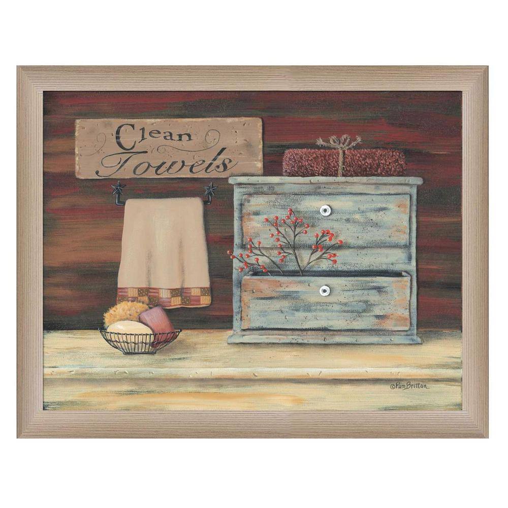 Charlie Clean Towels 1-Piece Framed Wall Art 14 in. x 17 in. price history on PriceWatchPro