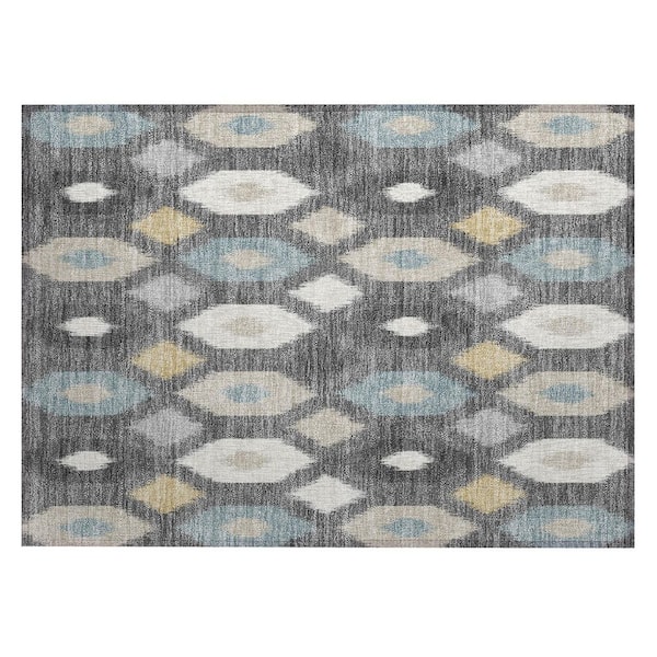 Chantille Machine Washable Indoor/Outdoor Abstract ACN3108 Gray 3 ft. x 4 ft. Area Rug