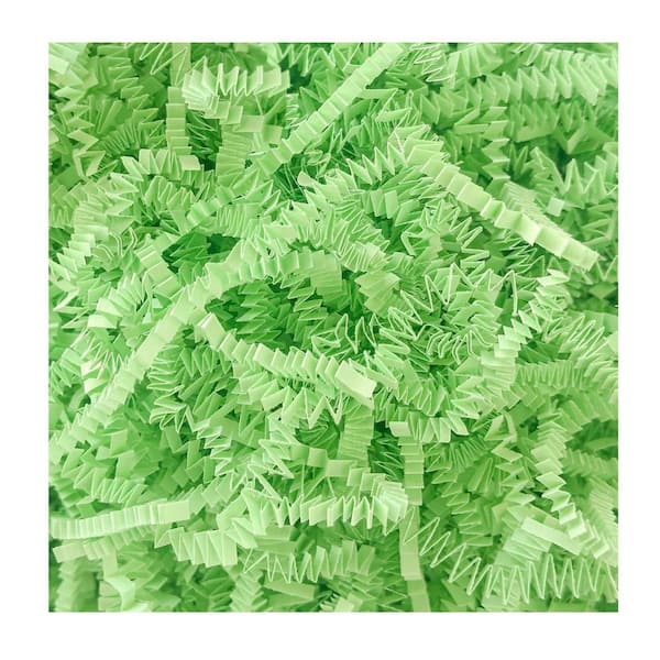 2 lb. Crinkle Paper Filler for Gift Boxes and Baskets Light Green Recyclable and Durable 9.37 x 7.56 x 6.22 Inches
