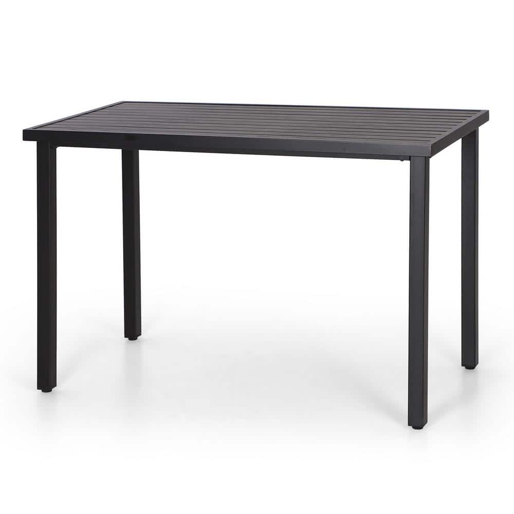 PHI VILLA Rectangle Metal Bar Height Outdoor Dining Table