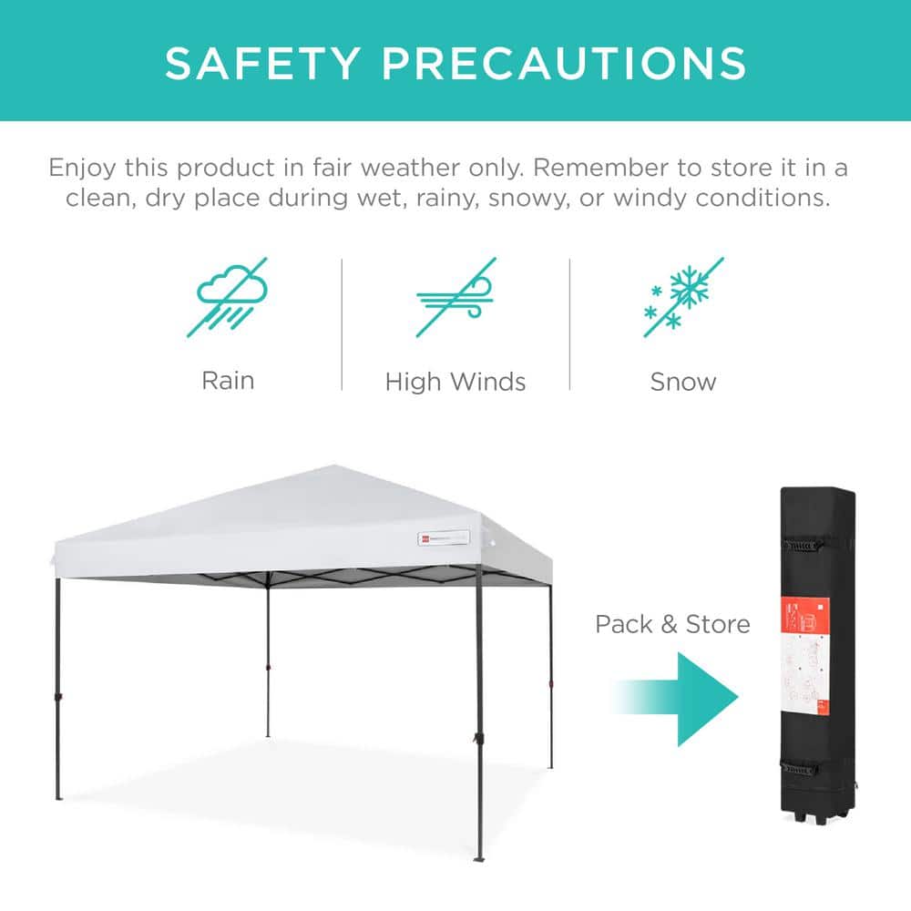 White 10x10ft Easy Setup Pop Up Canopy with Wheeled Case