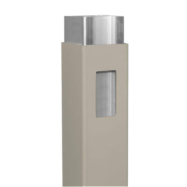 Weatherables 5 in. x 5 in. x 11.6 ft. Khaki Vinyl Fence End Post