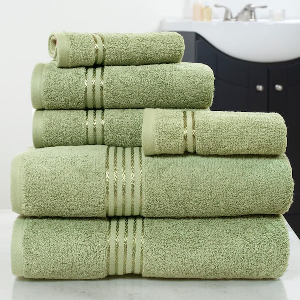 Lavish Home 18-Piece Green Cotton Bath Towel Set 67-0016-G-3 The