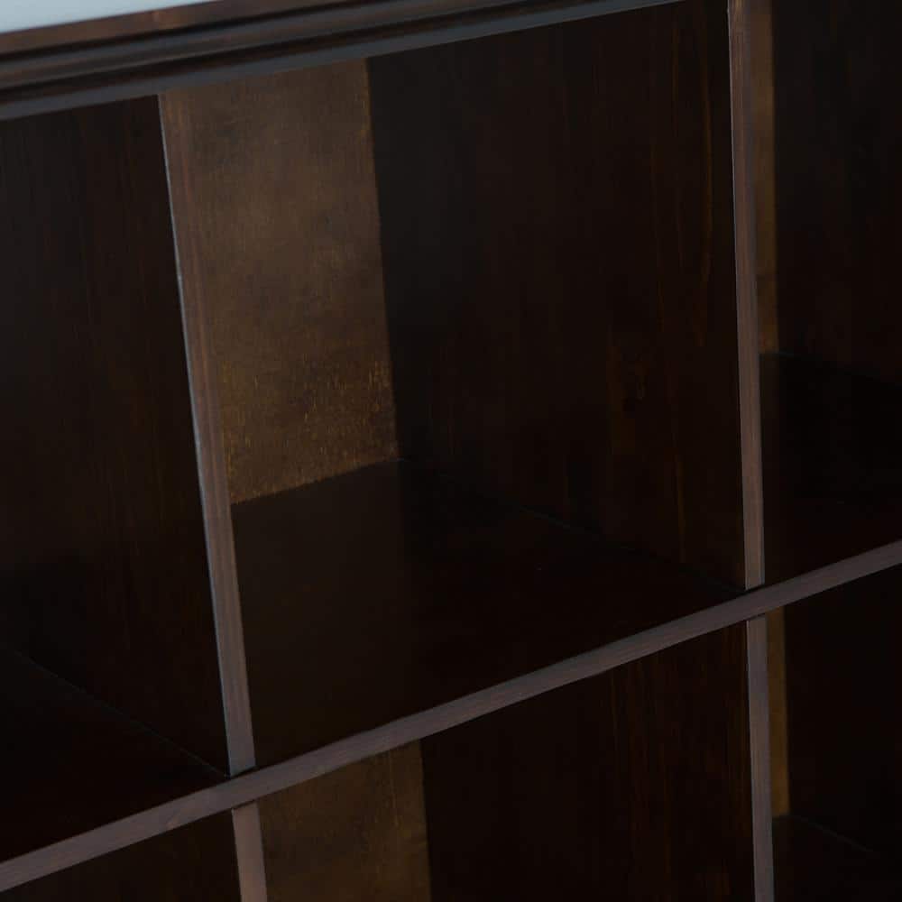 Brunette Brown Solid Wood 12-Cube Storage Unit