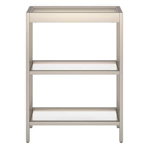 Alexis 22 in. Satin Nickel Rectangle Glass Console Table