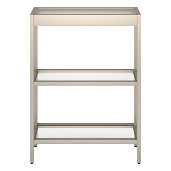 Meyer&Cross Alexis 22 in. Satin Nickel Rectangle Glass Console Table