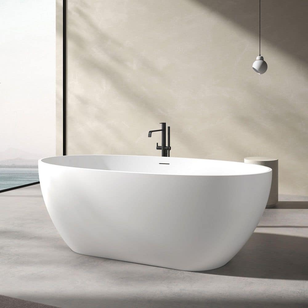 63 in. x 22 in. Soaking Bathtub with Center Pop up Drain in White price history on PriceWatchPro