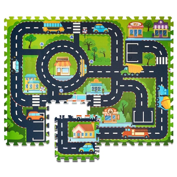 Sorbus Foam Playmat for Kids - Traffic Play Mat for Babies - 12 Tiles