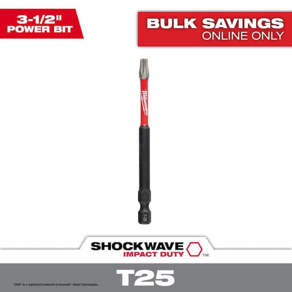 Milwaukee SHOCKWAVE Impact Duty 3-1/2 in. T25 Torx Alloy Steel Screw Driver Bit (1-Pack)