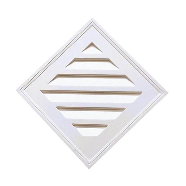Focal Point 24-1/4 in. x 24-1/4 in. x 2 in Polyurethane Decorative Diamond Louver Vent in White