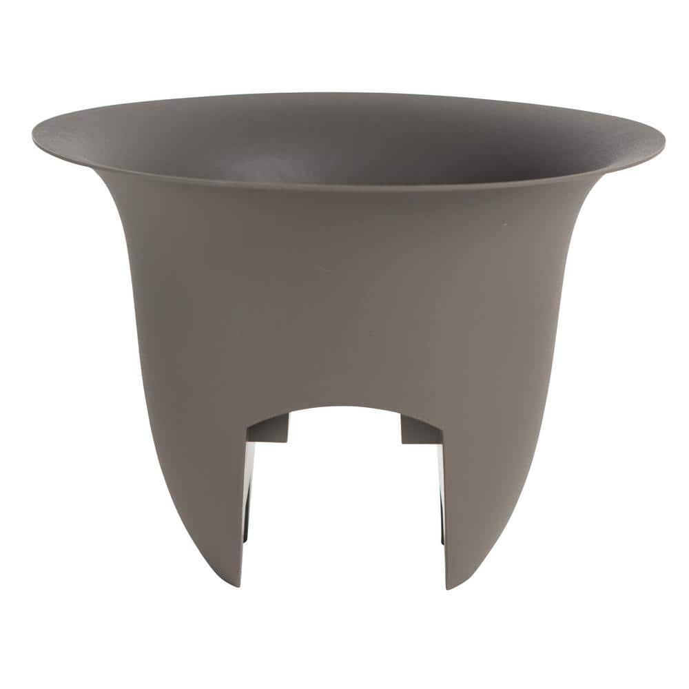 Modica 12 in. Charcoal Grey Plastic Deck Rail Planter price history on PriceWatchPro