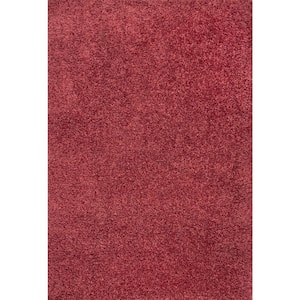 Kara Solid Shag Red 8 ft. 10 in. x 12 ft. Area Rug