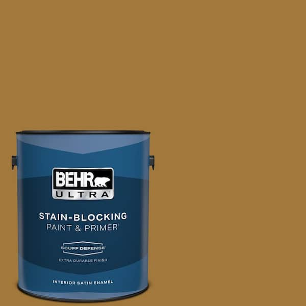 BEHR ULTRA 1 gal. #320D-7 Victorian Gold Extra Durable Satin Enamel Interior Paint & Primer