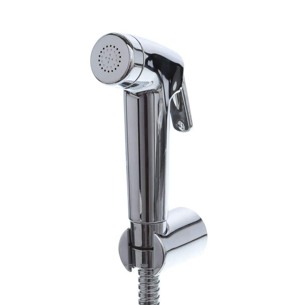 Chrome Handheld Bidet Sprayer with Brass Valve and Steel Supply Line