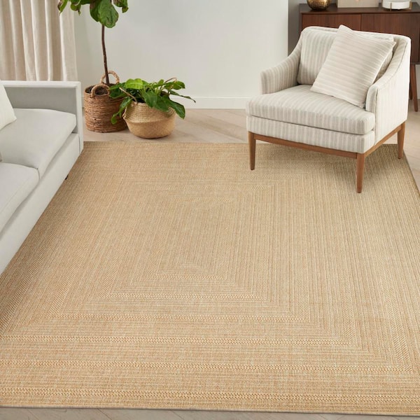Tulum Taupe Ivory 10 ft. x 14 ft. Linear Contemporary Area Rug
