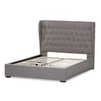 Baxton Studio Penelope Gray Fabric Upholstered Queen Platform Bed 28862 ...