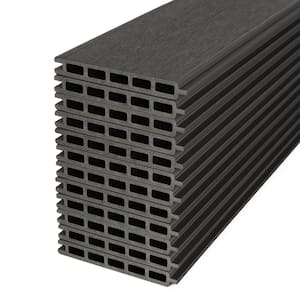 6 ft. x 6 ft. Composite Fence Series Charcoal Gray Brushed Fence Panel Boards (12-Pack)