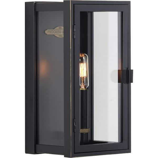 Progress Lighting Statue Collection 1-Light Oil Rubbed Bronze Clear Glass Transitional Outdoor Small Wall Lantern Light