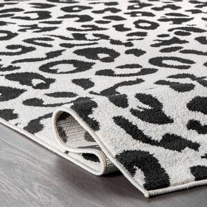 Sebastian Leopard Print Dark Gray Doormat 3 ft. x 5 ft. Area Rug