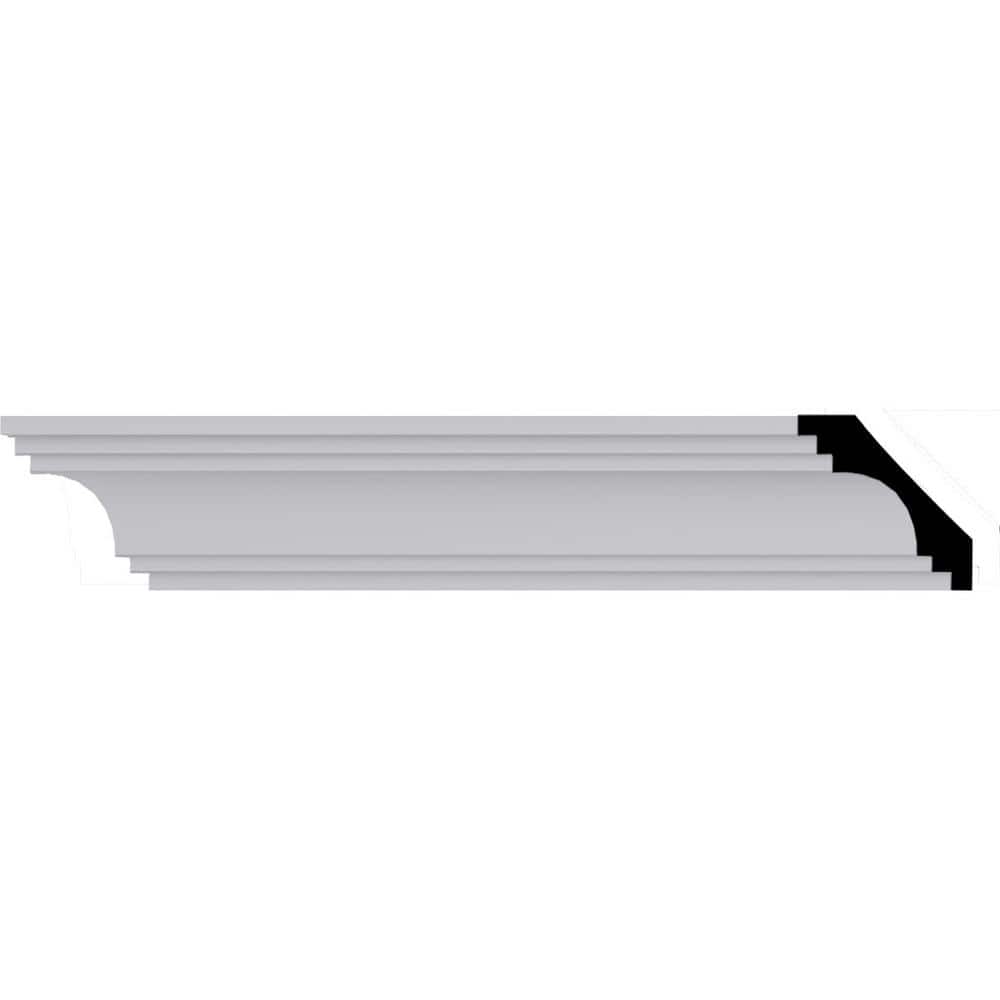 94.5" White Polyurethane Smooth Crown Moulding