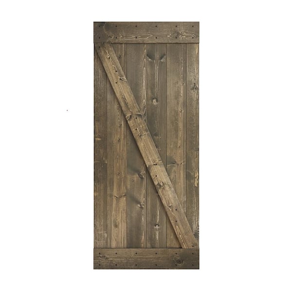 COAST SEQUOIA INC Z Series 36 in. x 84 in. Aged Barrel DIY Knotty Wood Sliding Barn Door Slab