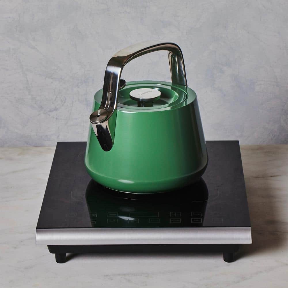 Sage Green Stainless Steel Whistling Tea Kettle
