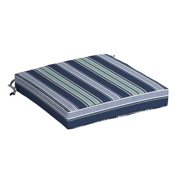 ARDEN SELECTIONS 21 in. x 21 in. Sapphire Aurora Blue Stripe Square Outdoor Seat Cushion