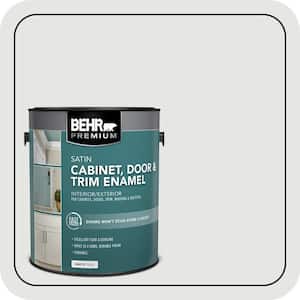 1 gal. #PFC-66 Ice White Satin Enamel Interior/Exterior Cabinet, Door & Trim Paint