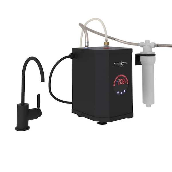 ROHL Lux Single-Handle 10.13 in. Faucet for Instant Hot Water Dispenser with 5/8 Gal. Tank in Matte Black