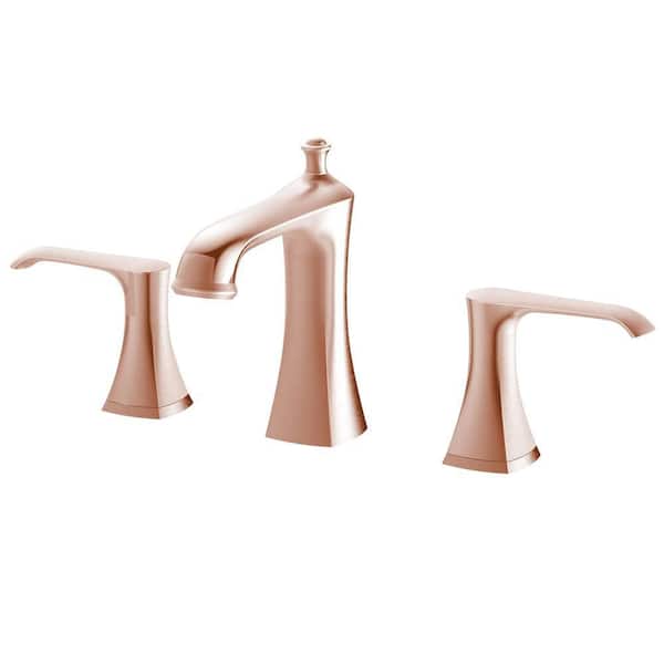 HOMLUX 8 in. Widespread 2-Handle Bathroom Faucet Trim Kit in Rose Gold (Valve Included)