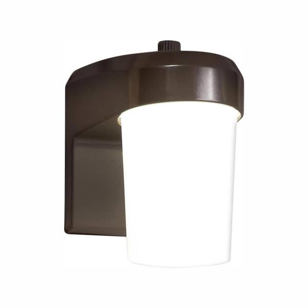 All-Pro Bronze Outdoor Integrated LED Jelly Jar Entry and Area Light with Dusk to Dawn Photocell Sensor, 5000K Daylight