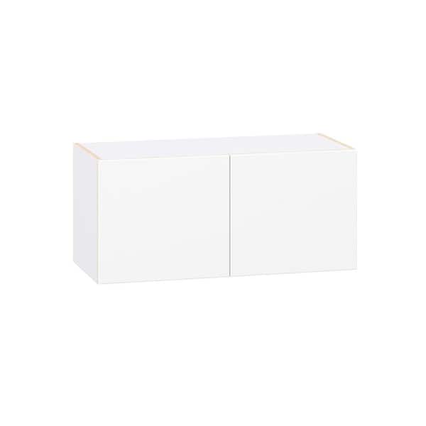 Timberline 33 in. W x 14 in. D x 15 in. H Assembled Slab Wall Bridge Kitchen Cabinet in Bright White