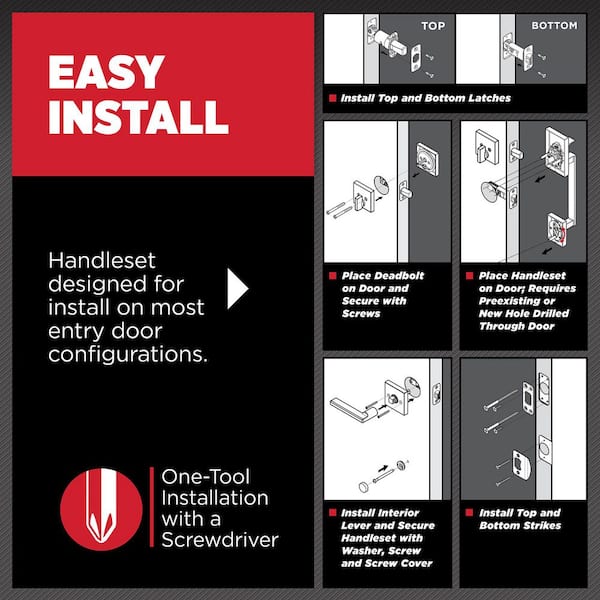 Kwikset San Clemente Matte Black Single Cylinder Keyed Entry Door