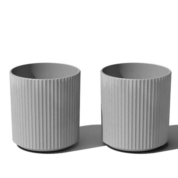 Large Gray Plastic-stone composite Indoor/Outdoor Planter (14.75