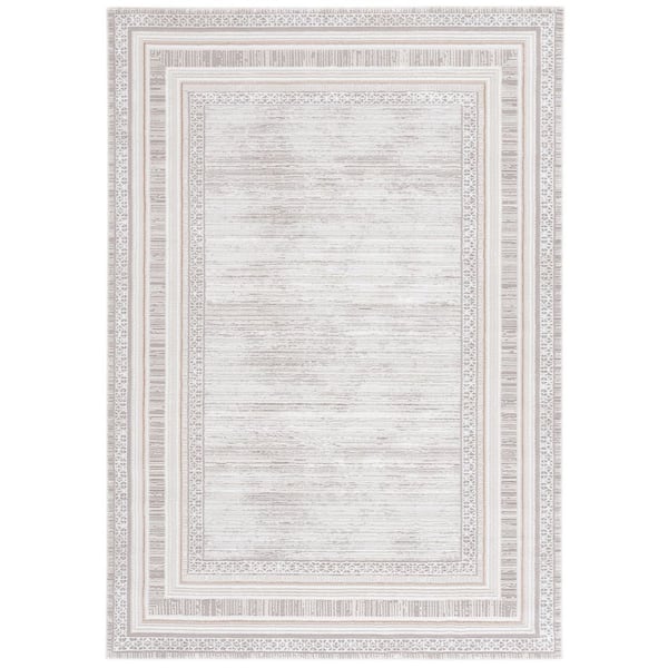 Parker 9 ft. x 12 ft. Taupe/Gray Gold Border Modern Area Rug
