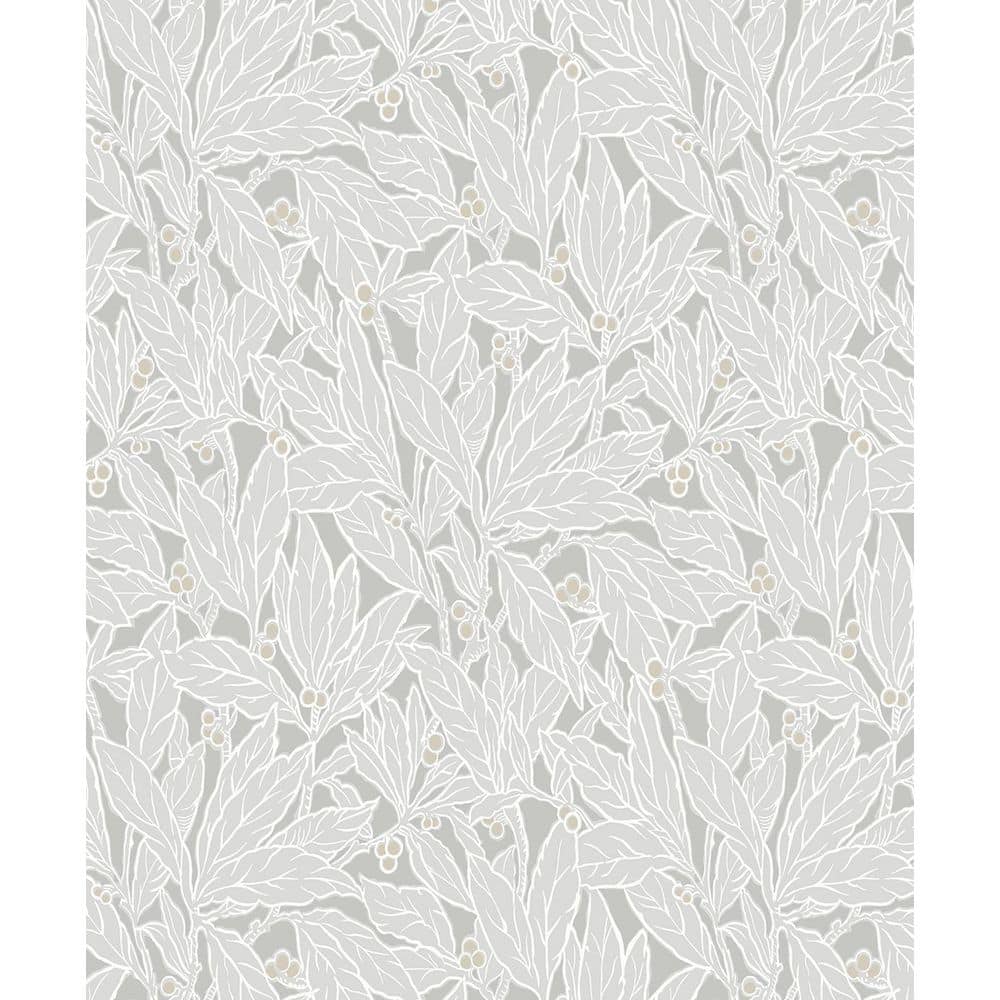 57.5 sq. ft. Daydream Grey Leaf and Berry Unpasted Nonwoven Wallpaper Roll price history on PriceWatchPro